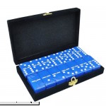 Domino Double 6 Blue Jumbo Tournament Professional Size with Spinners in Elegant Black Velvet Box.  B005O05OLG